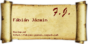 Fábián Jázmin névjegykártya